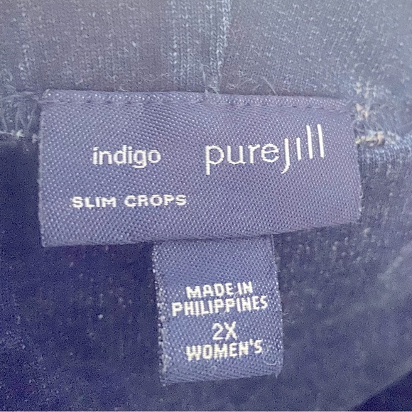 J. Jill indigo blue everyday wash slim crops Sz 2X - Picture 2 of 8